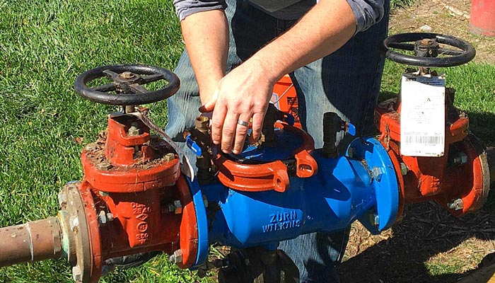 Repairing a 3" backflow preventer in South Napa
