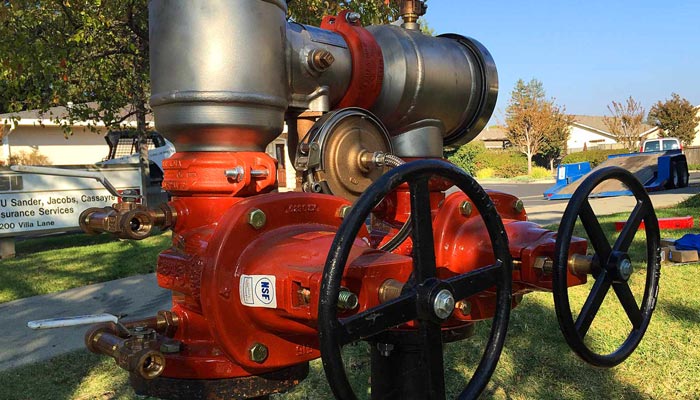 A 4" backflow preventor install that replaced an old fire suppression line